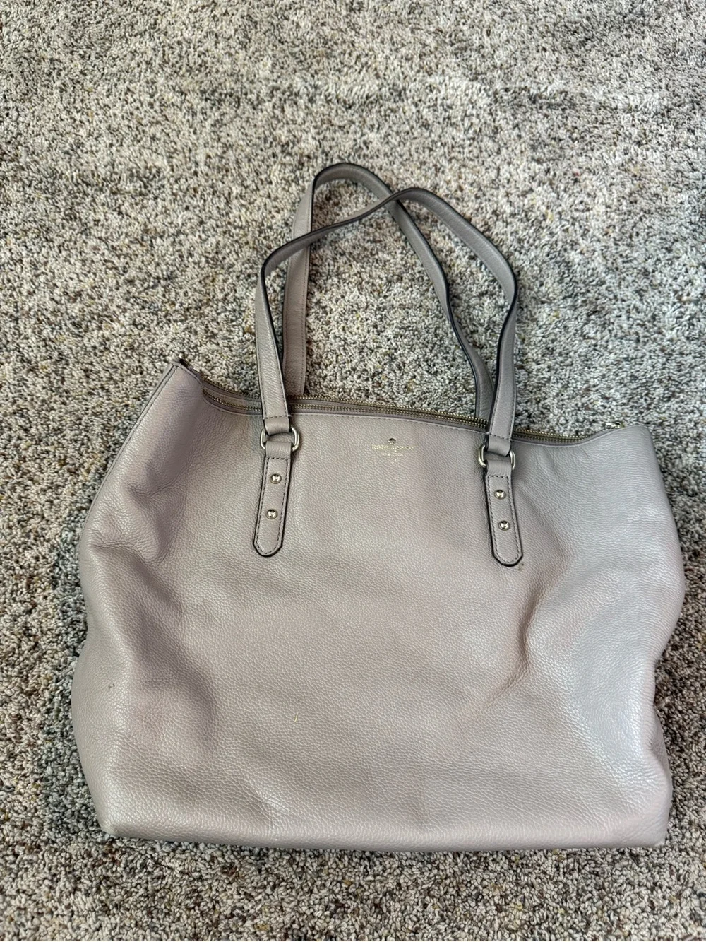Kate Spade Tote Gray Leather Shoulder Bag